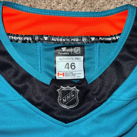 San Jose Sharks Macklin Celebrini #71 Teal Premium Stitched Jersey 46 Medium - Picture 5 of 9